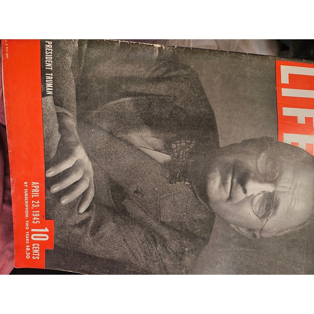 Vintage LIFE Magazine April 23 1945 President Truman WWII Lucky Strike Ad